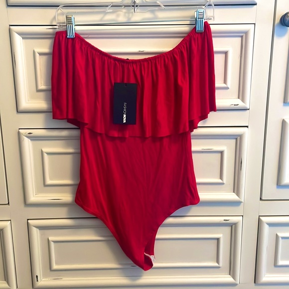 Red Body Suit. NWT - Picture 2 of 5
